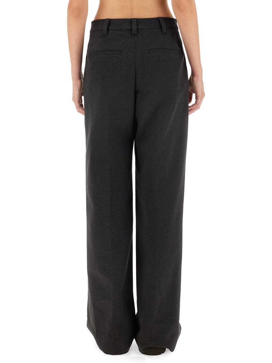 Shop Brunello Cucinelli Wide Leg Pants In Grey