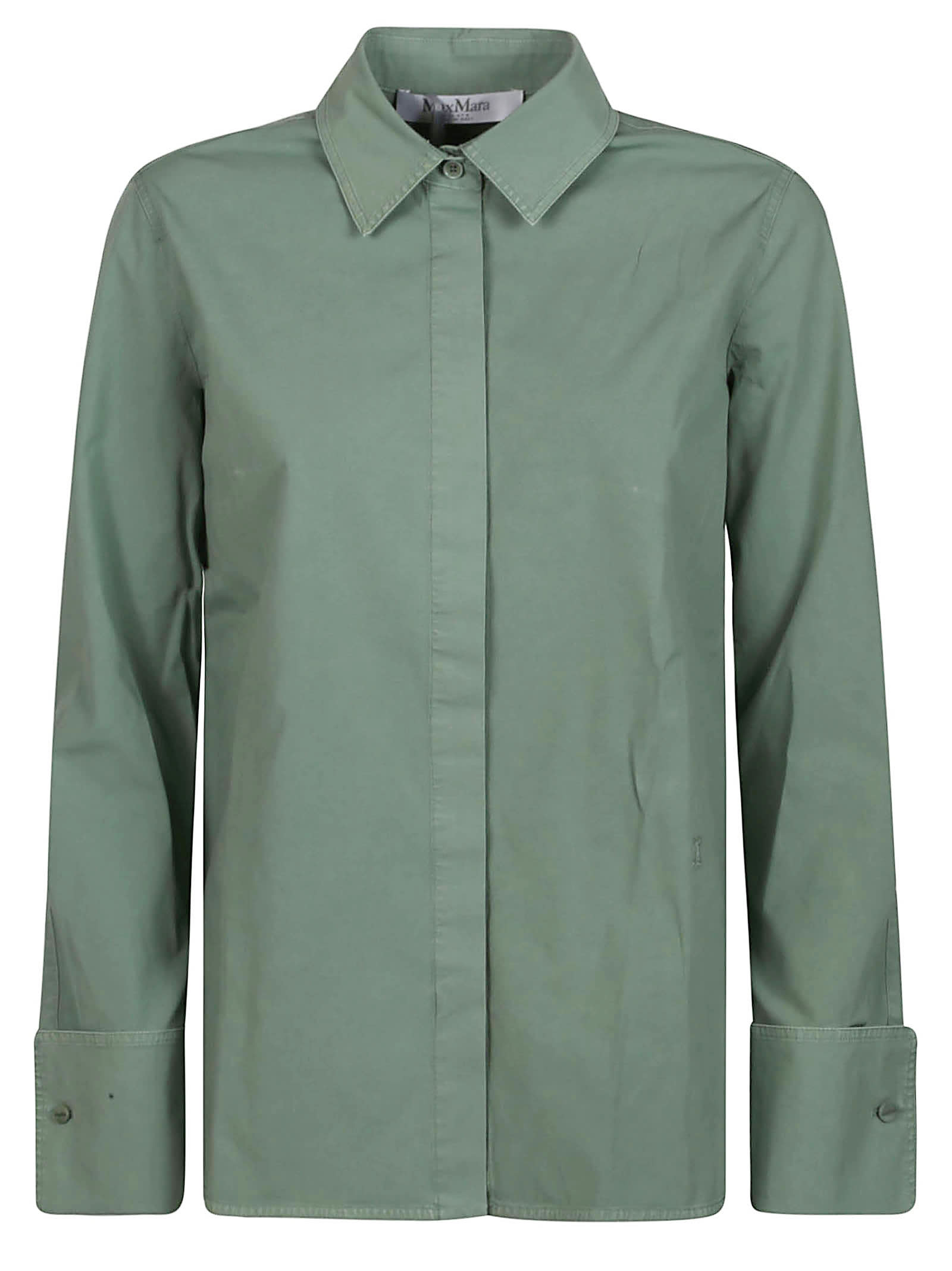 Shop Max Mara Francia Long Sleeve Shirt In Salvia