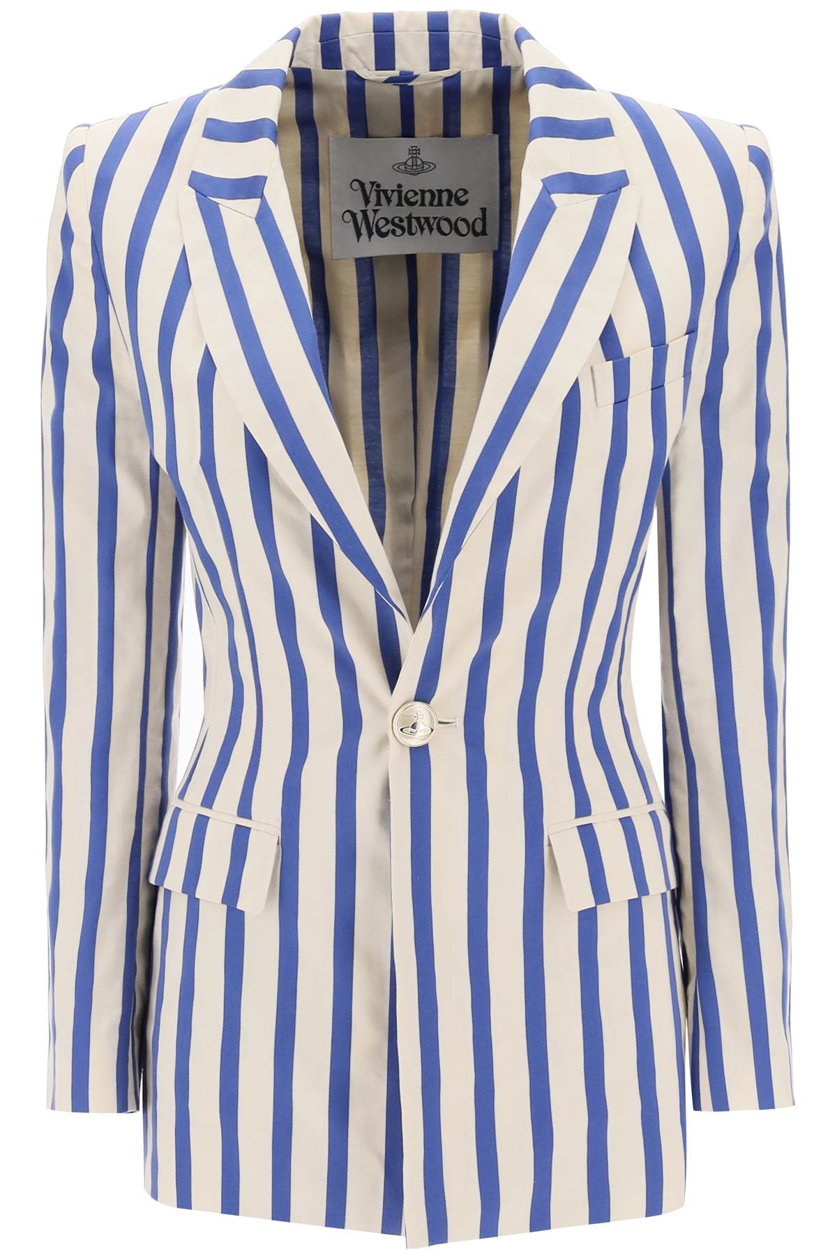 Vivienne Westwood Lelio Striped Single-breasted Blazer In Blue White (white)