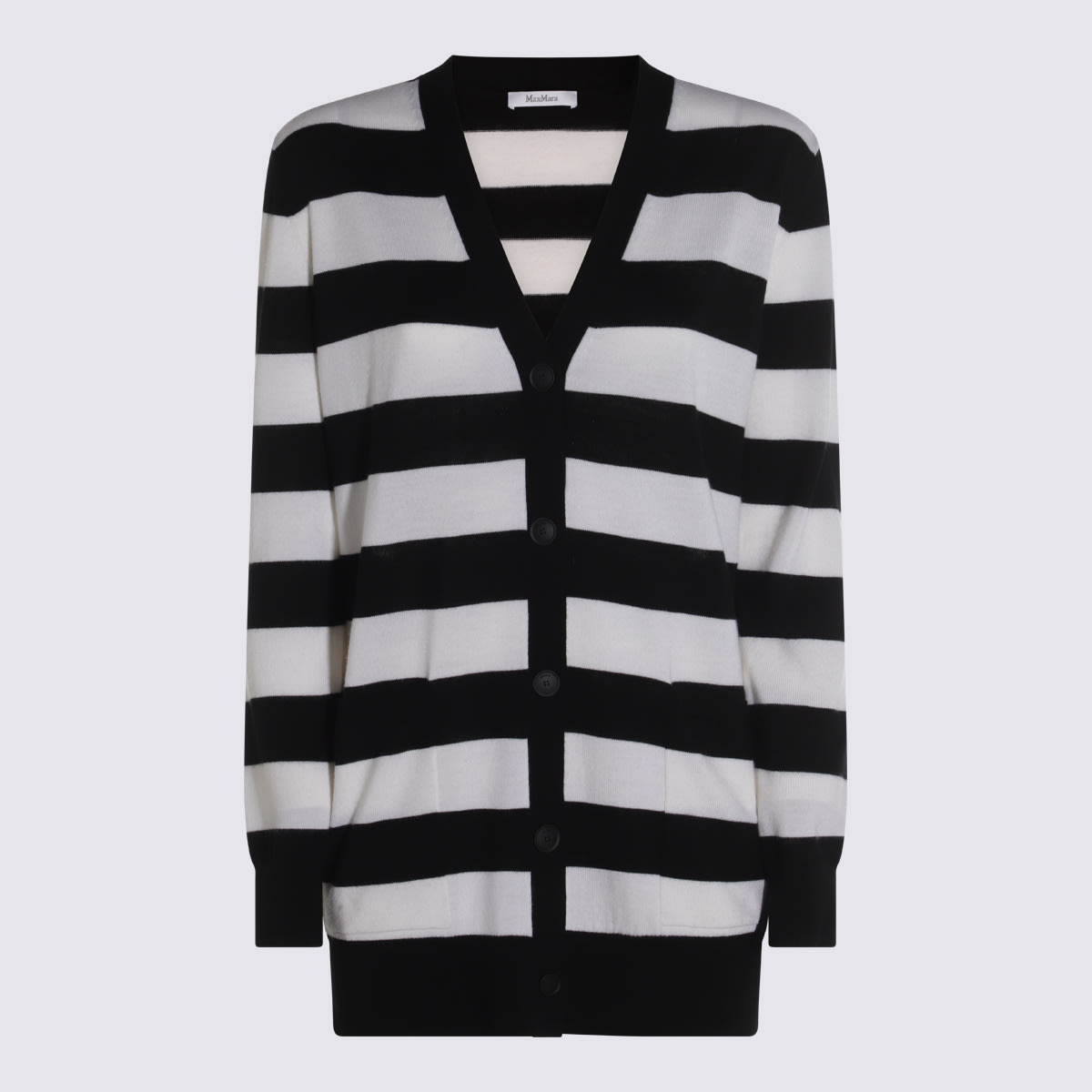 Max Mara Black And White Knitwear In Black