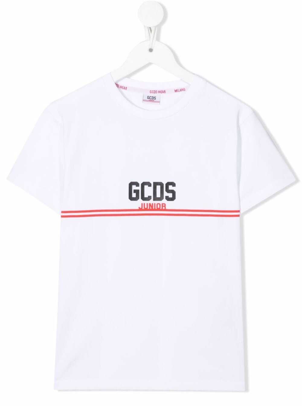 GCDS Mini Gcds Kids Girls White Cotton T-shirt With Logo