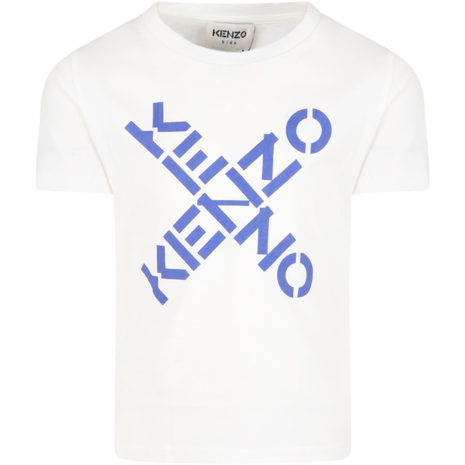 Kenzo Kids White T-shirt For Kids With Logos