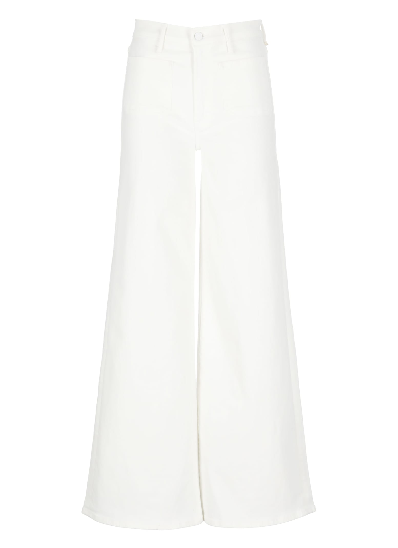 Mother Straight Wide-leg Cotton Trousers