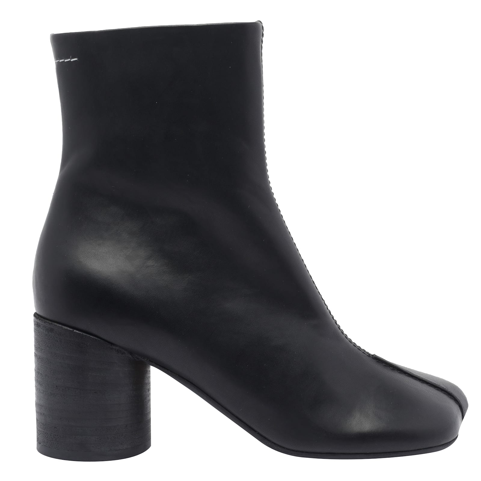 Mm6 Maison Margiela Mm6 By Maison Margiela Anatomical Black Leather Ankle Boots In Black