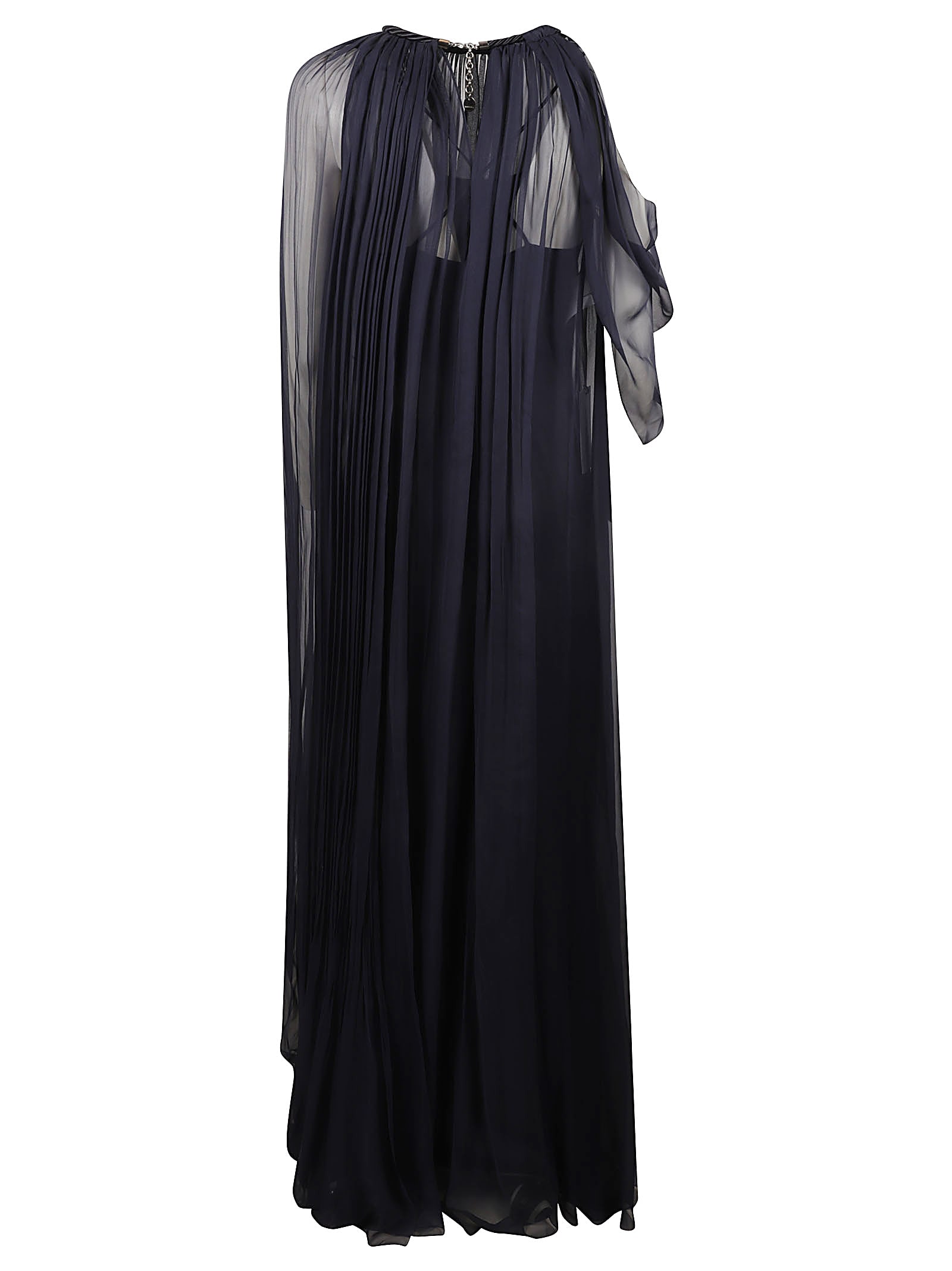 Alberta Ferretti Lace Paneled Long Skirt In Dark Blue