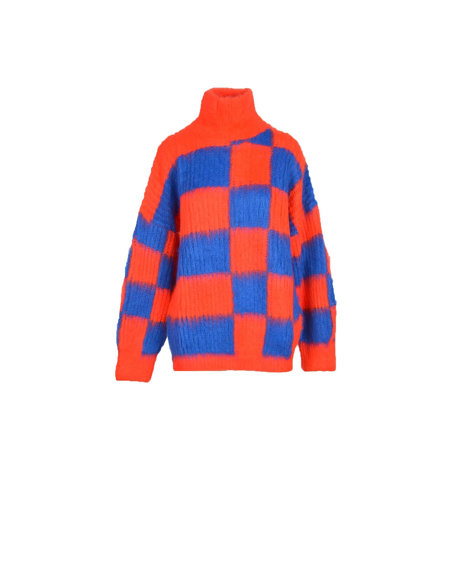 Msgm Womens Red Blue Sweater