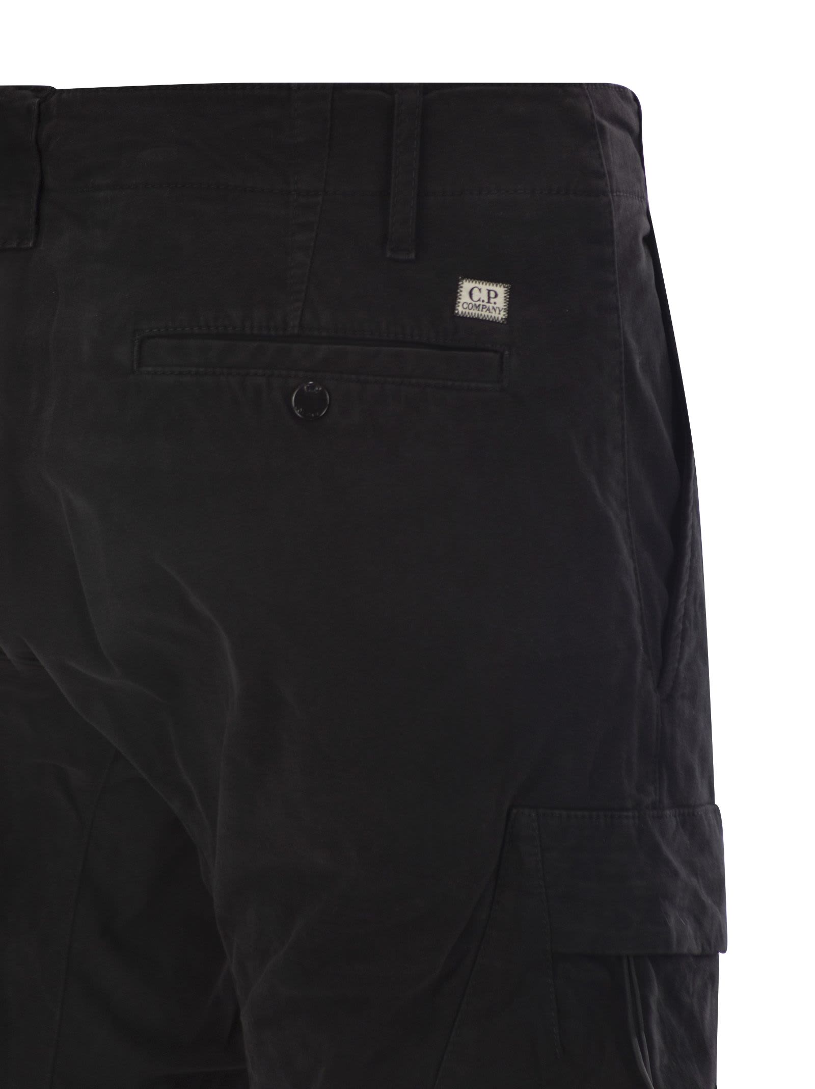 Shop C.p. Company Cargo Trousers With Ergonomic Lenses In Black