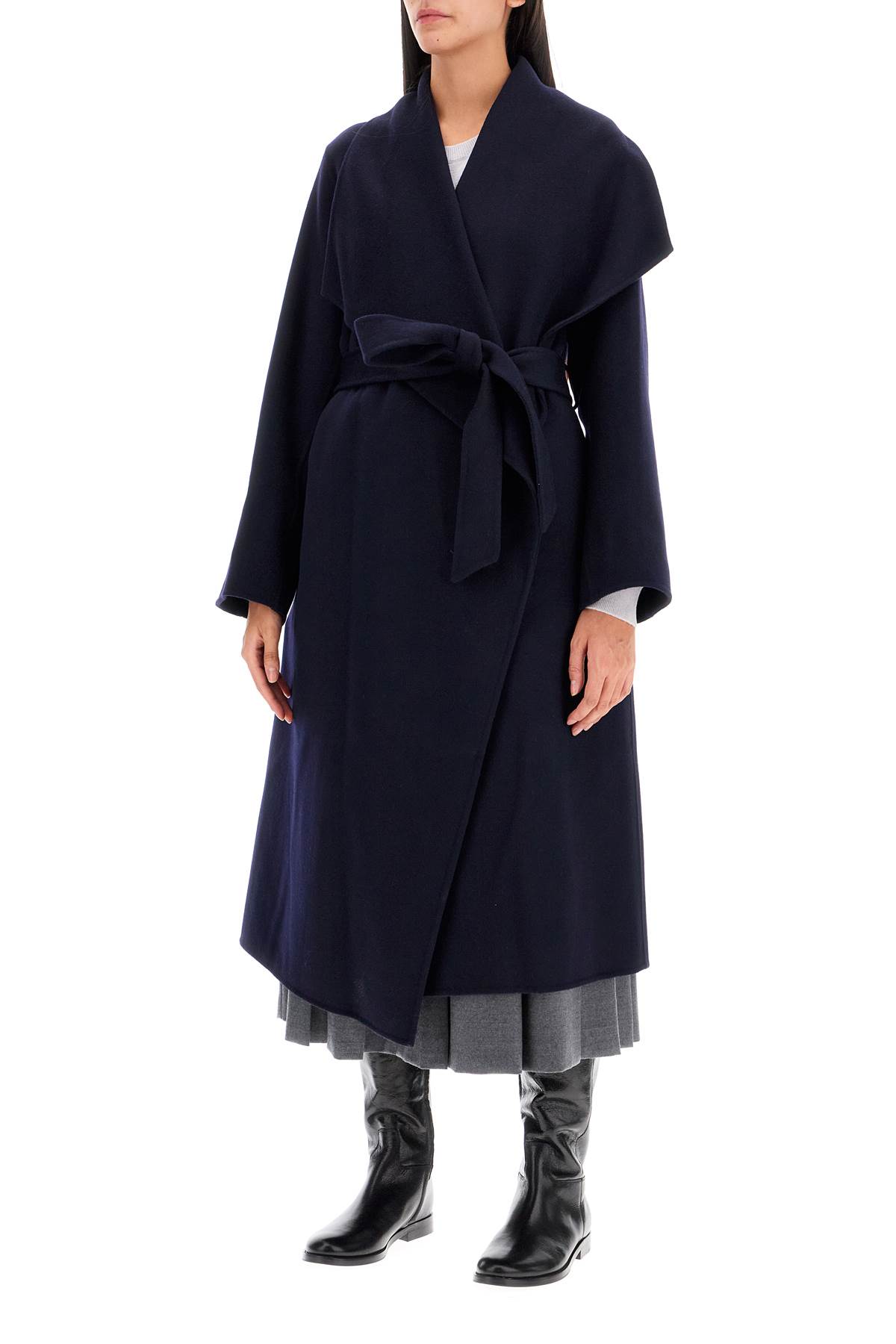 Shop Ivy & Oak Wool Coat By Carrie Rose In Navy Blue (blue)