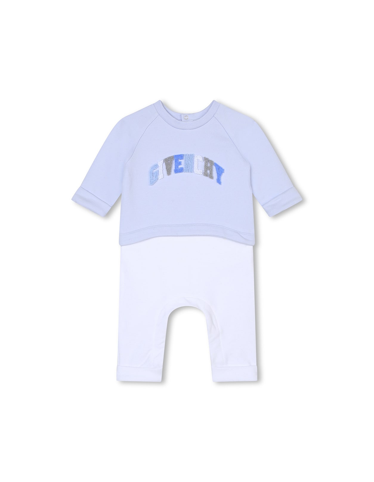 GIVENCHY TWO-TONE PLAYSUIT WITH TERRYCLOTH LOGO