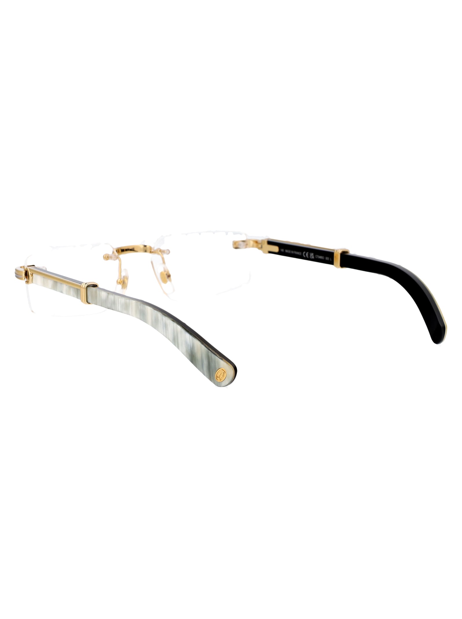 Shop Cartier Ct0485o Glasses In 003 Gold White Transparent