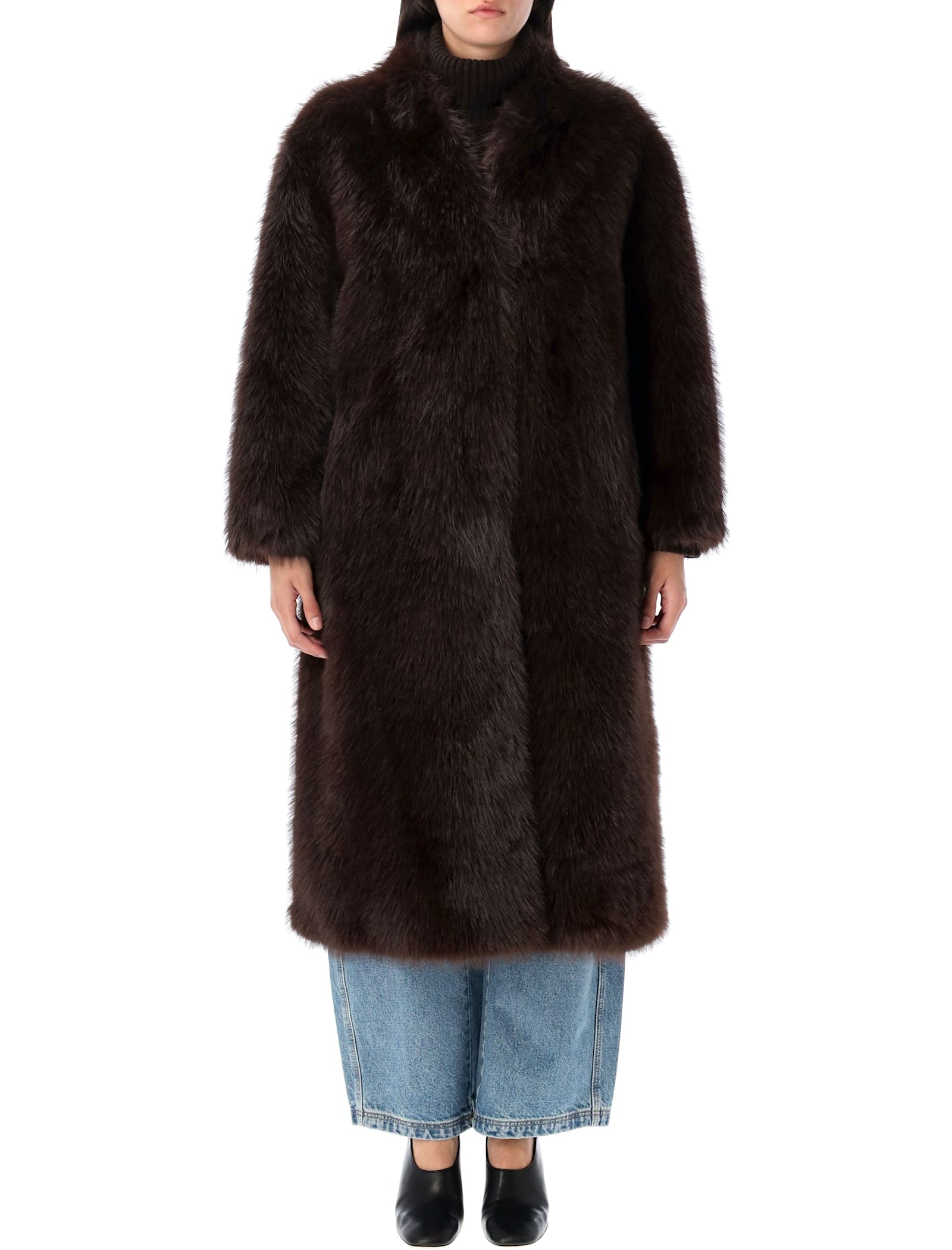 Sword 6.6.44 Eco Fur Coat In Black