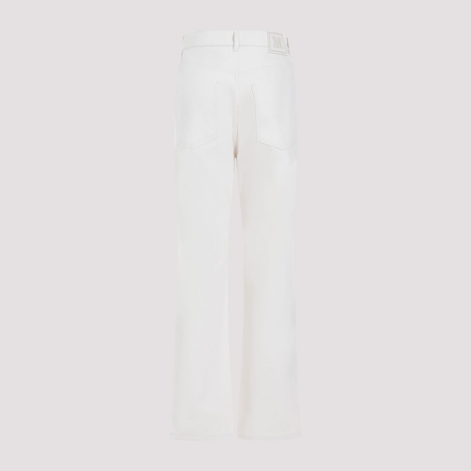 Shop Max Mara Achille Cotton Pants In Bianco Tela