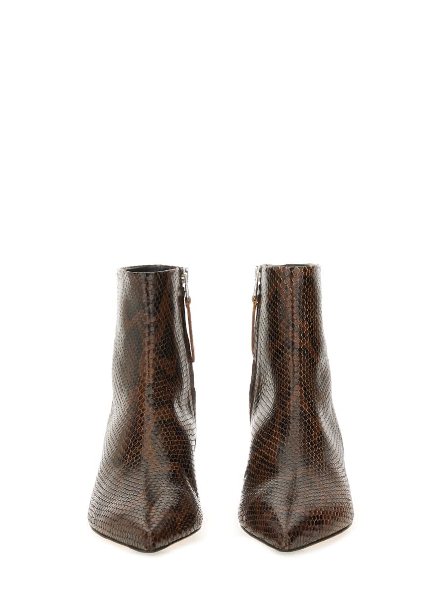 Aeyde Sofie Snake Print Calf Leather Moka In Brown