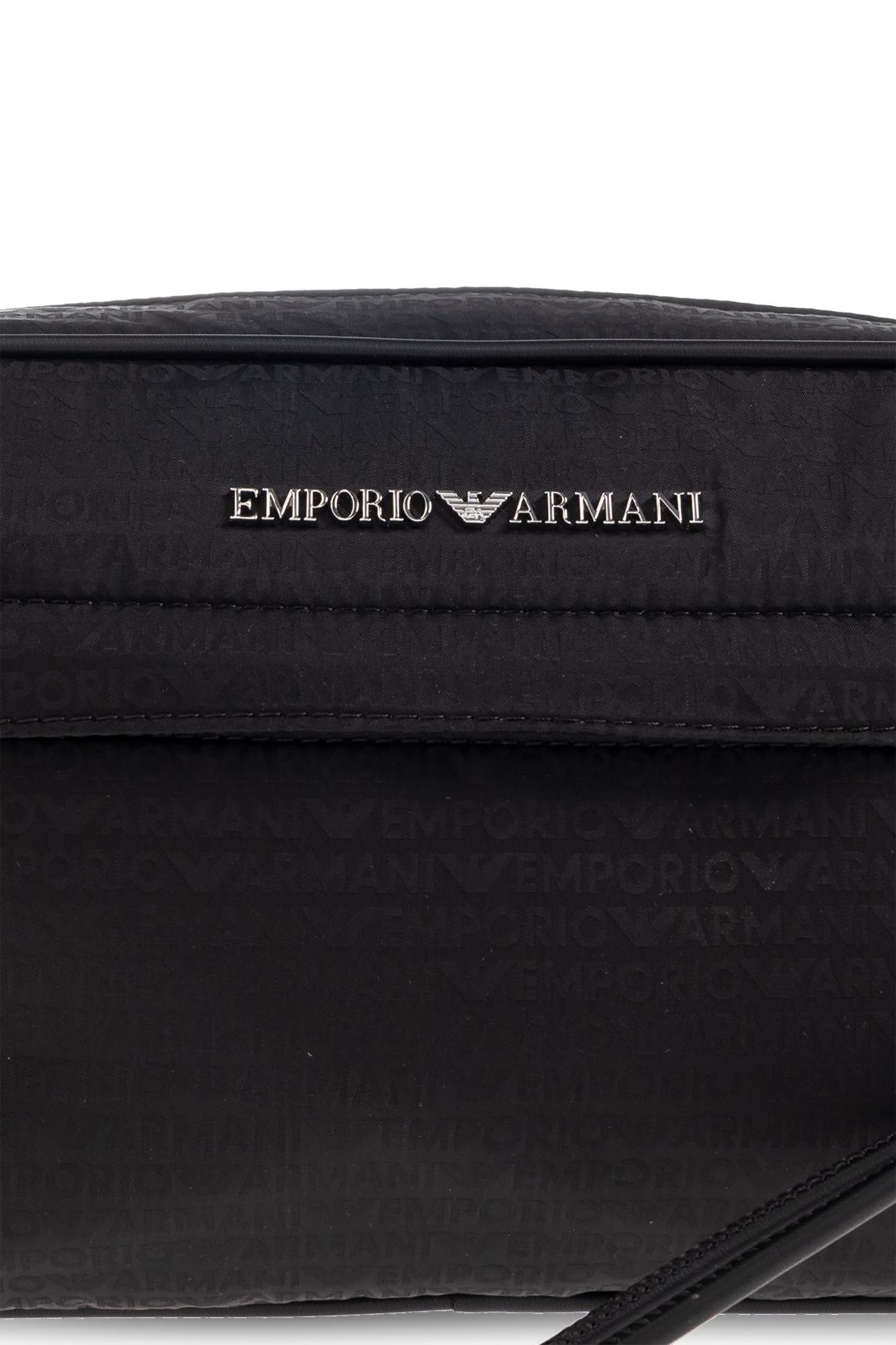 Emporio Armani Cosmetic Bag With Logo In Black