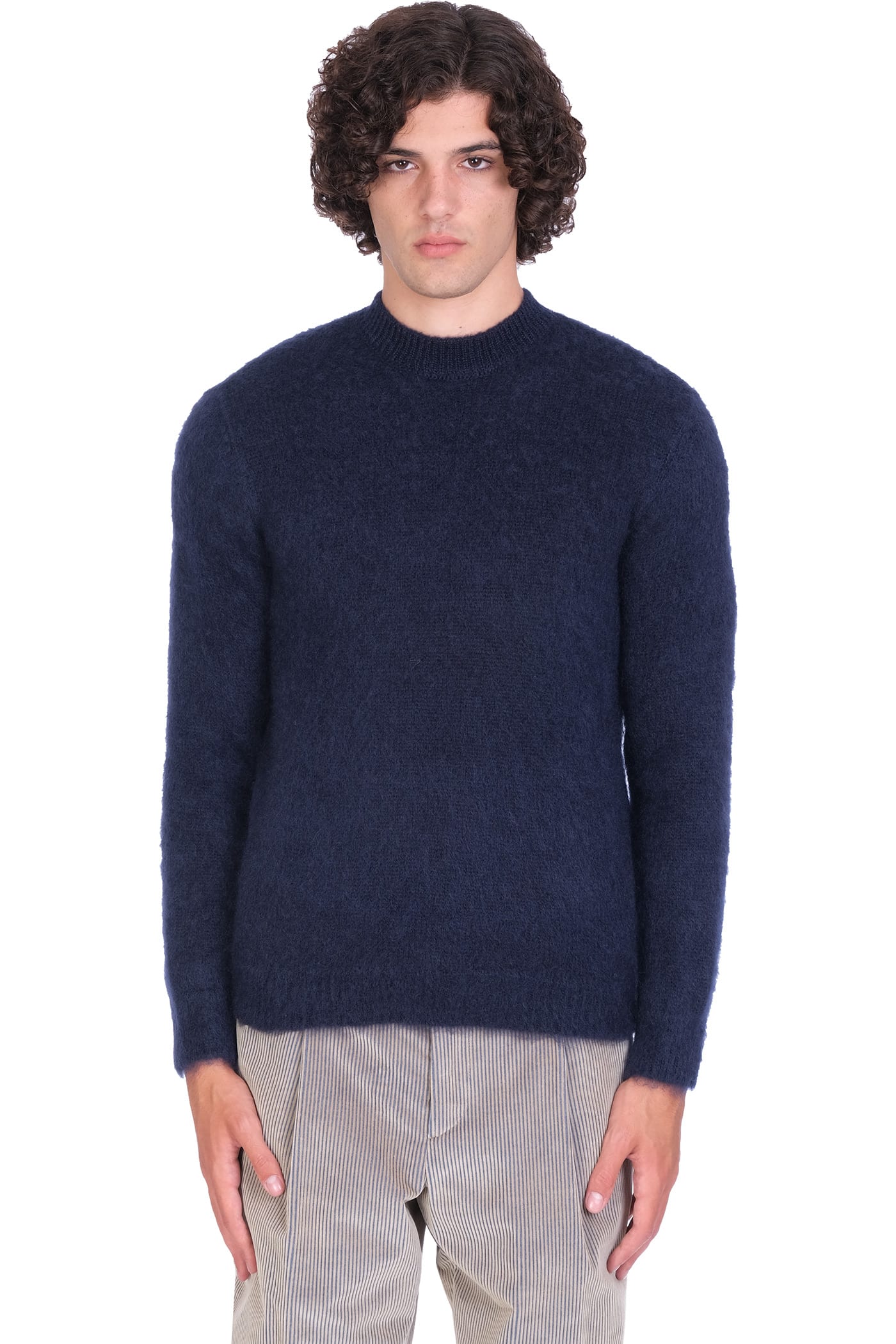 Giorgio Armani Knitwear In Blue Wool