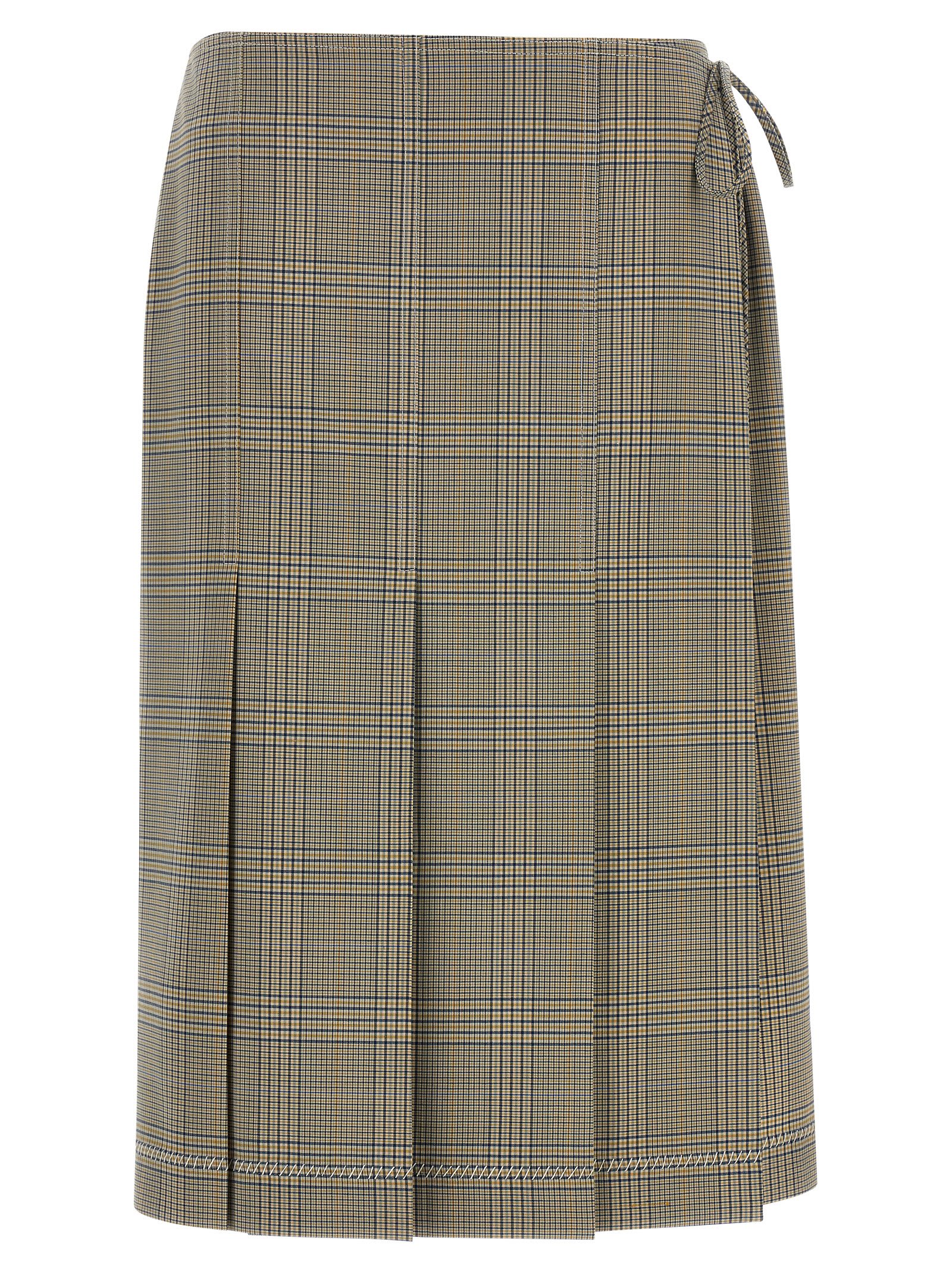 Marni Pleated Wrap Skirt In Brown