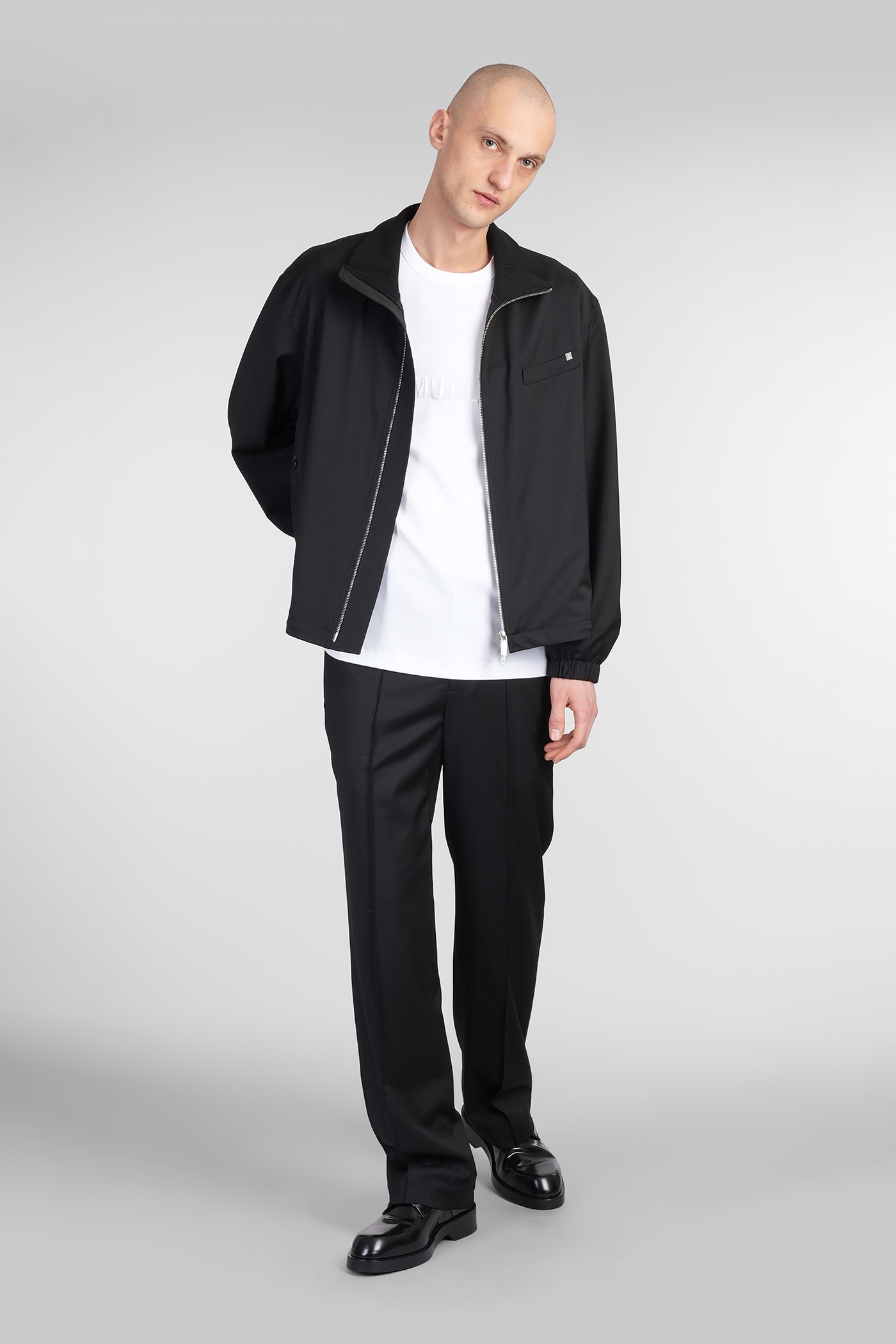 HELMUT LANG CASUAL JACKET IN BLACK WOOL JACKET