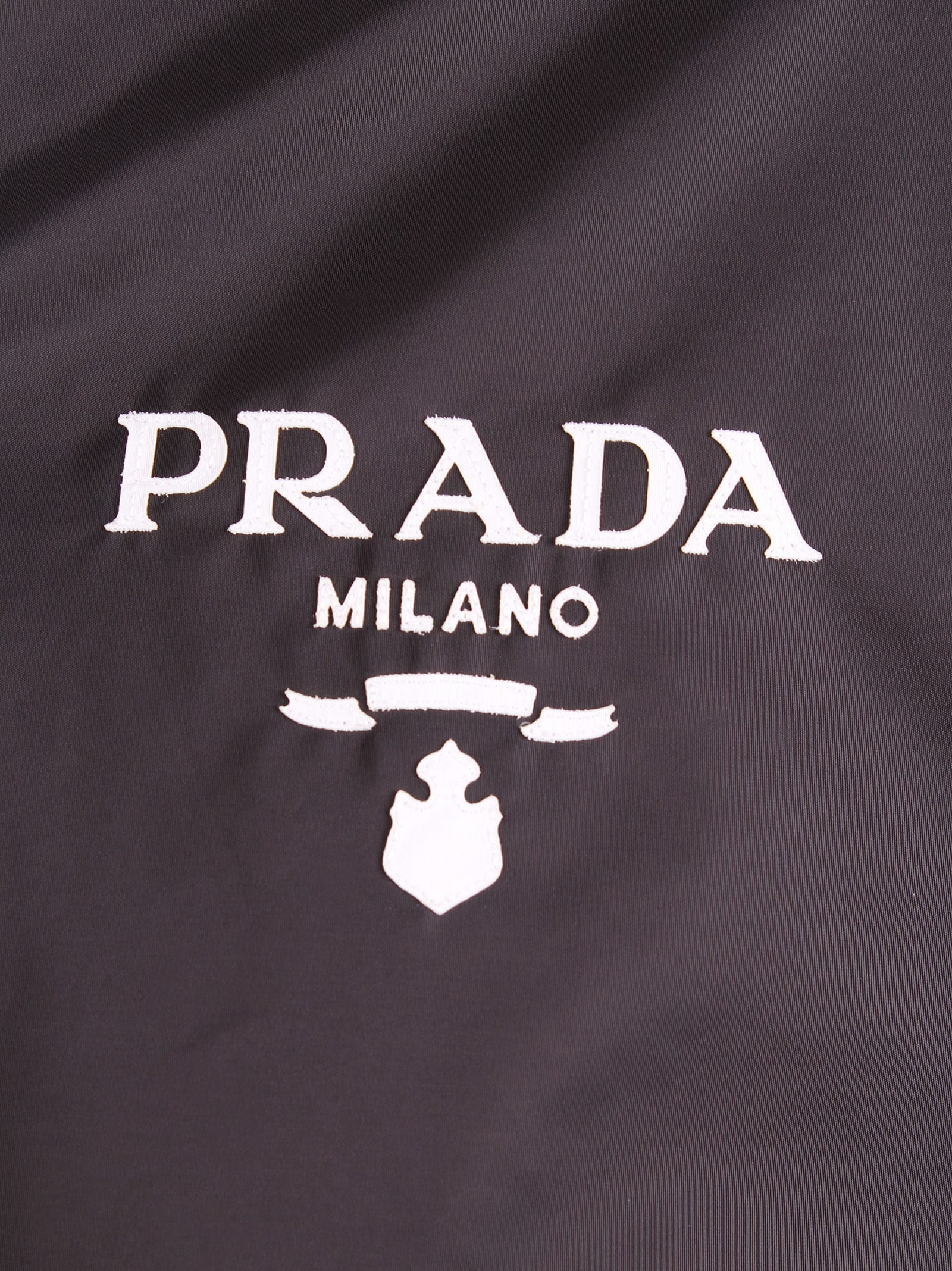 Shop Prada Re-nylon Logo Jacket In Black