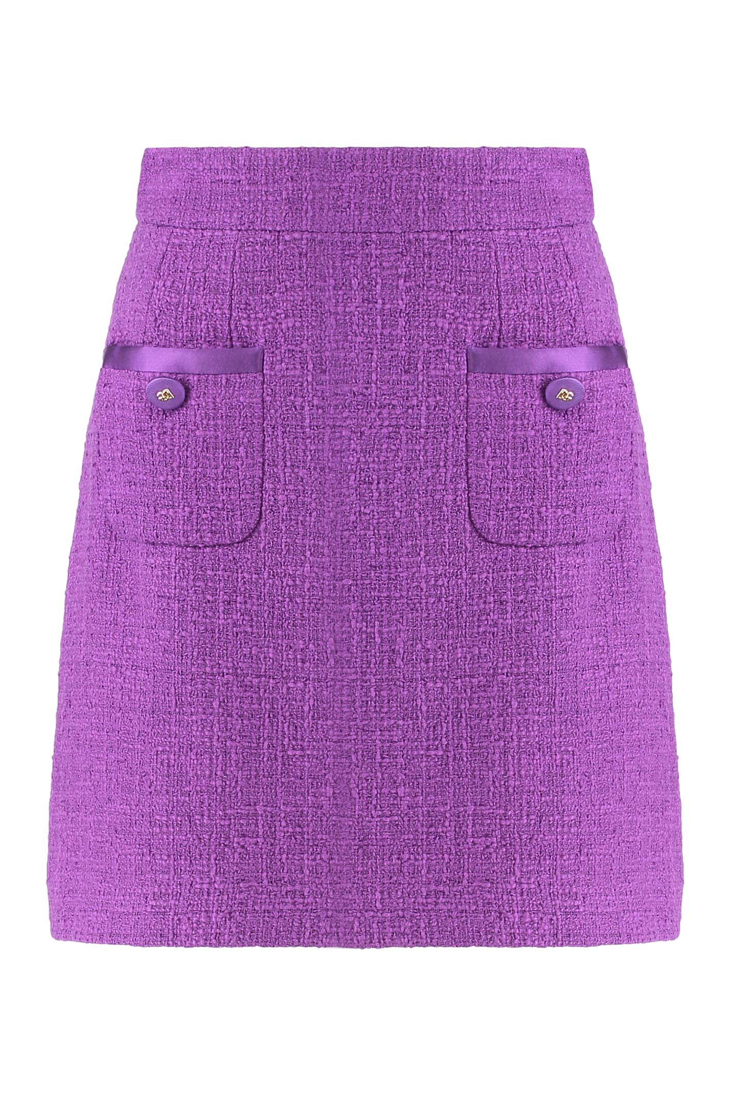 Dolce & Gabbana Rachel Tweed Mini-skirt In Purple