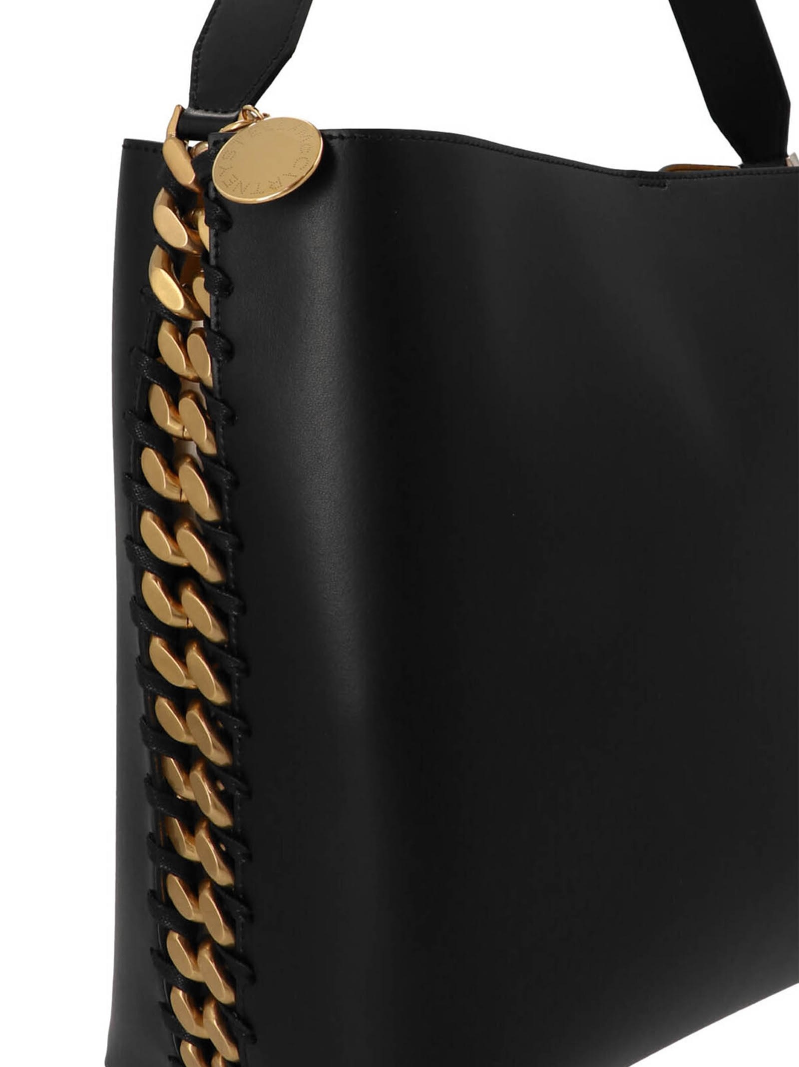 Shop Stella Mccartney Frayme Shopping Bag In Nero