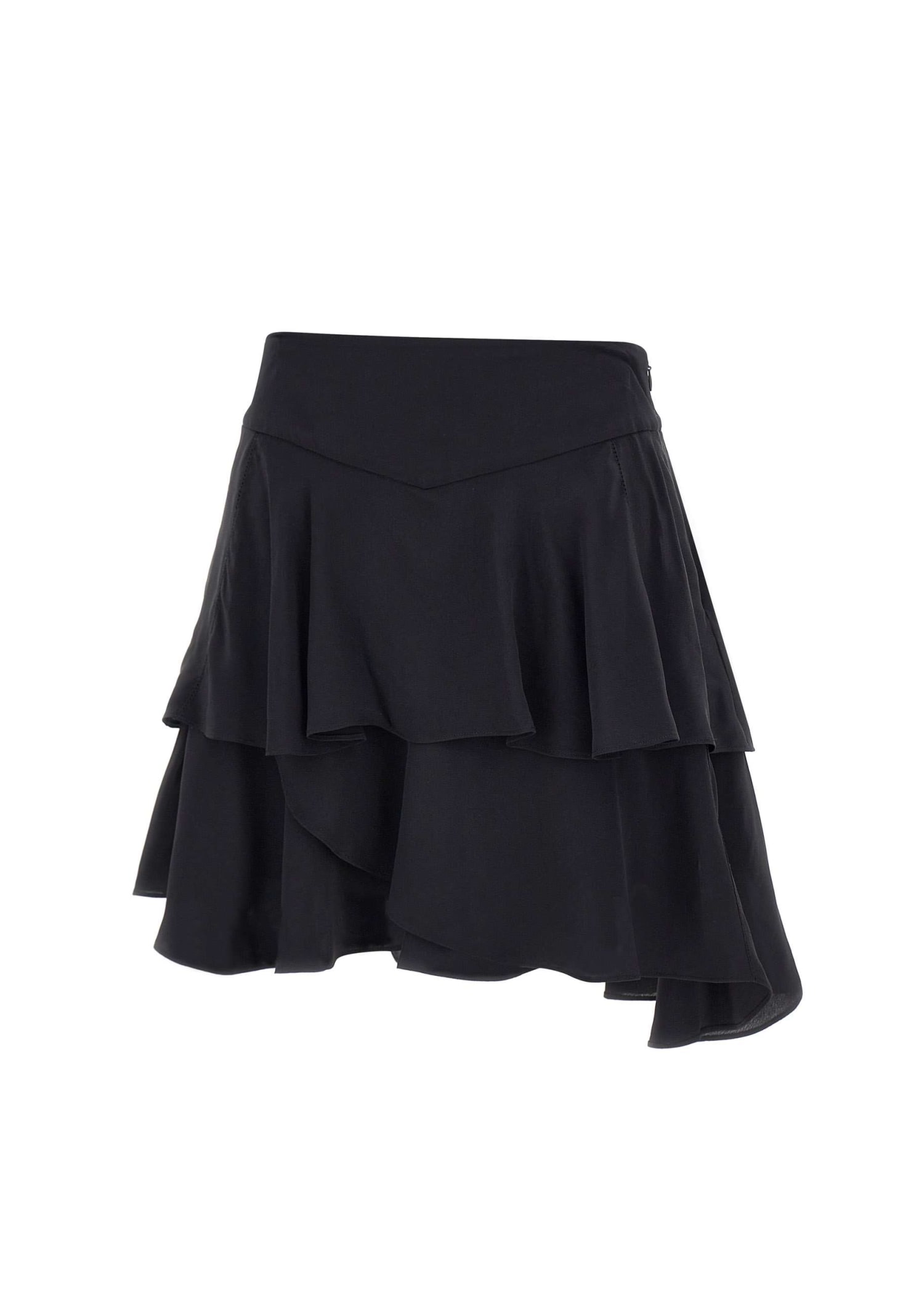 Shop Iro Emerie Viscose And Silk Skirt In Black