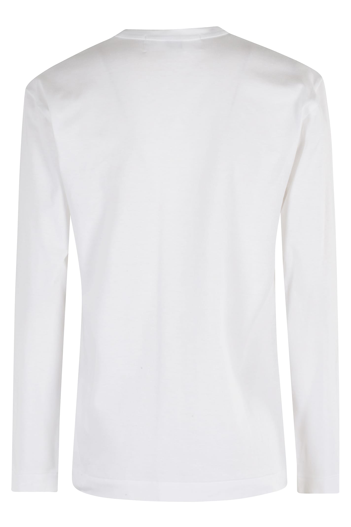 Comme Des Garçons Play Tshirt Red Emblem In White