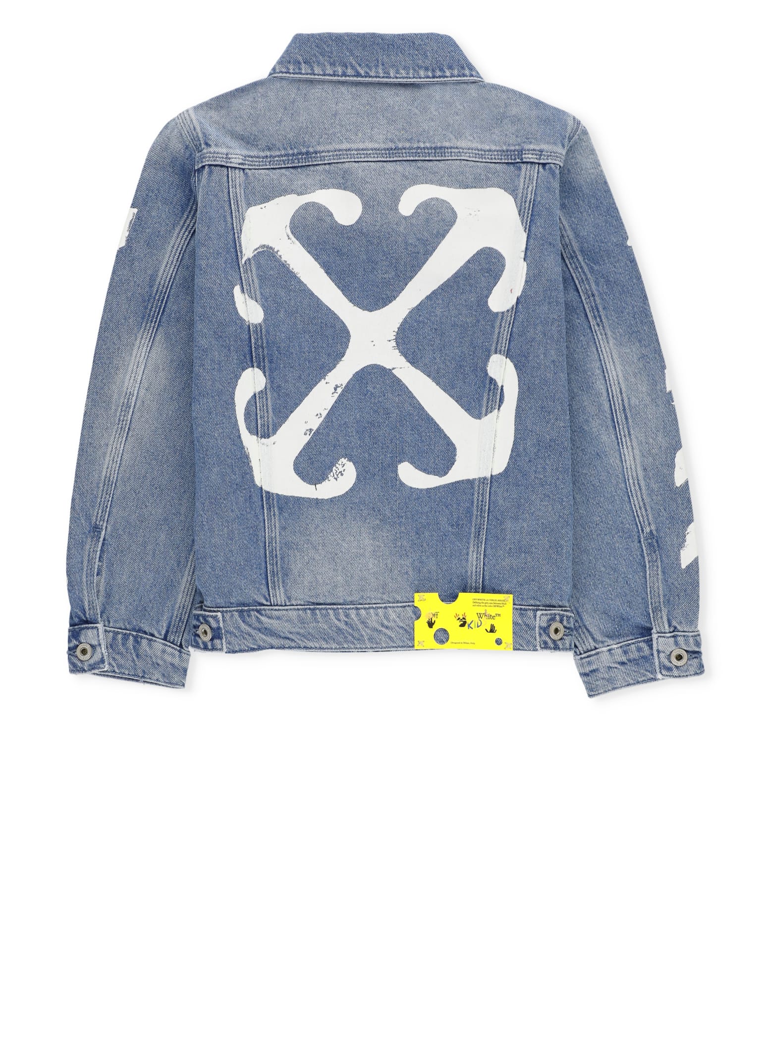 Shop Off-white Off Stamp Plain Jeans Jacket In Blue