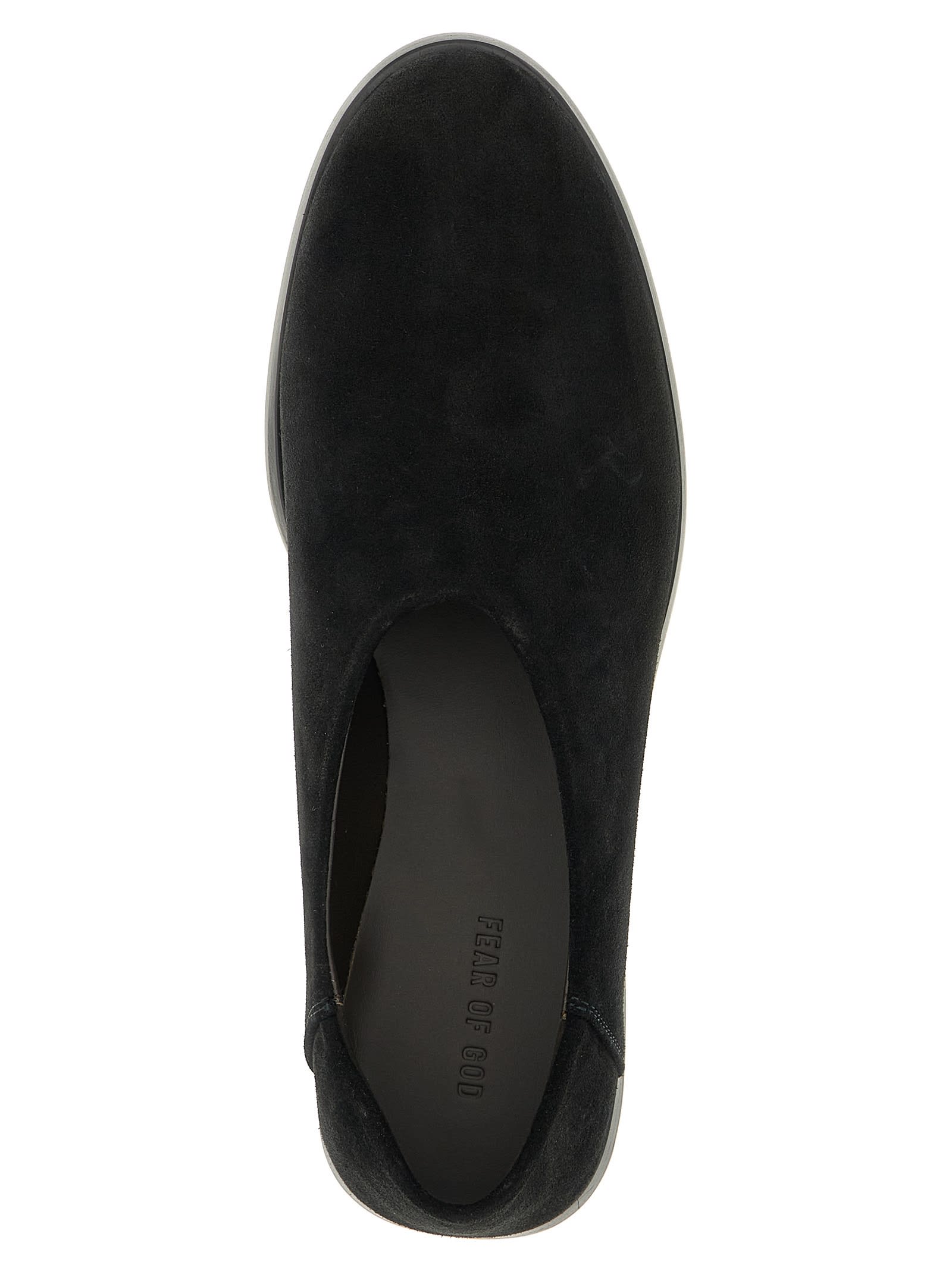 Fear Of God Suede Slip On Flat Shoes Brown In Black