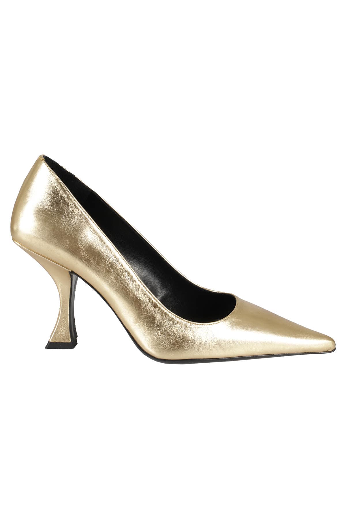 By Far 90mm Viva Metallic Leather Pumps In Pch Parchment