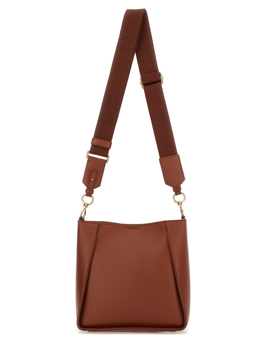 Stella Mccartney Logo Shoulder Bag With Hardware And Handle In Brown