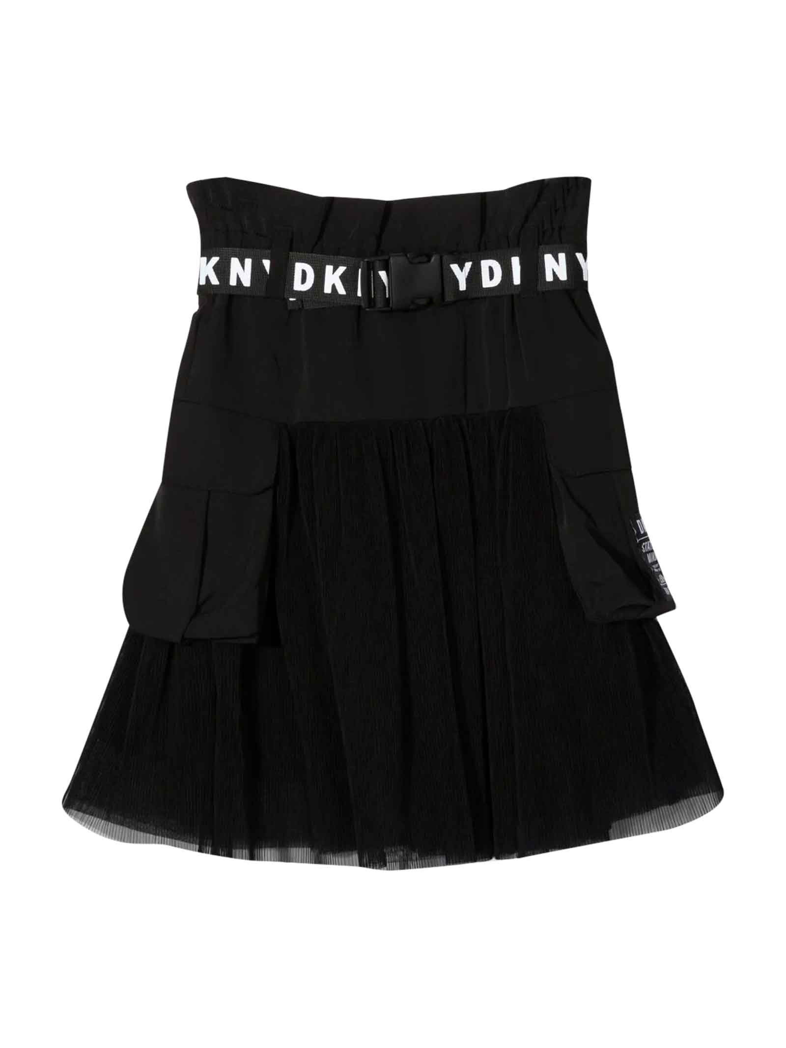 DKNY Black Skirt With Print