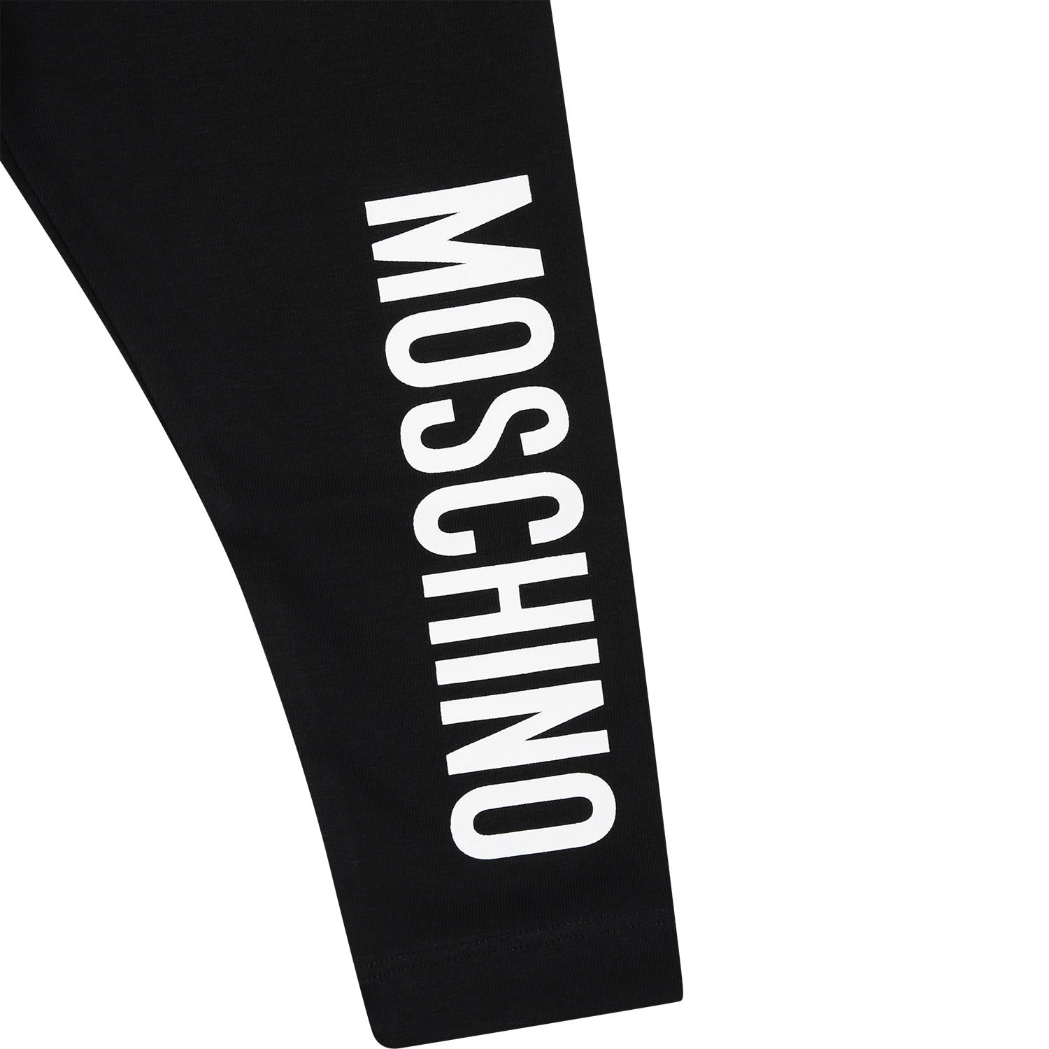 Shop Moschino Black Leggings For Baby Girl With Logo