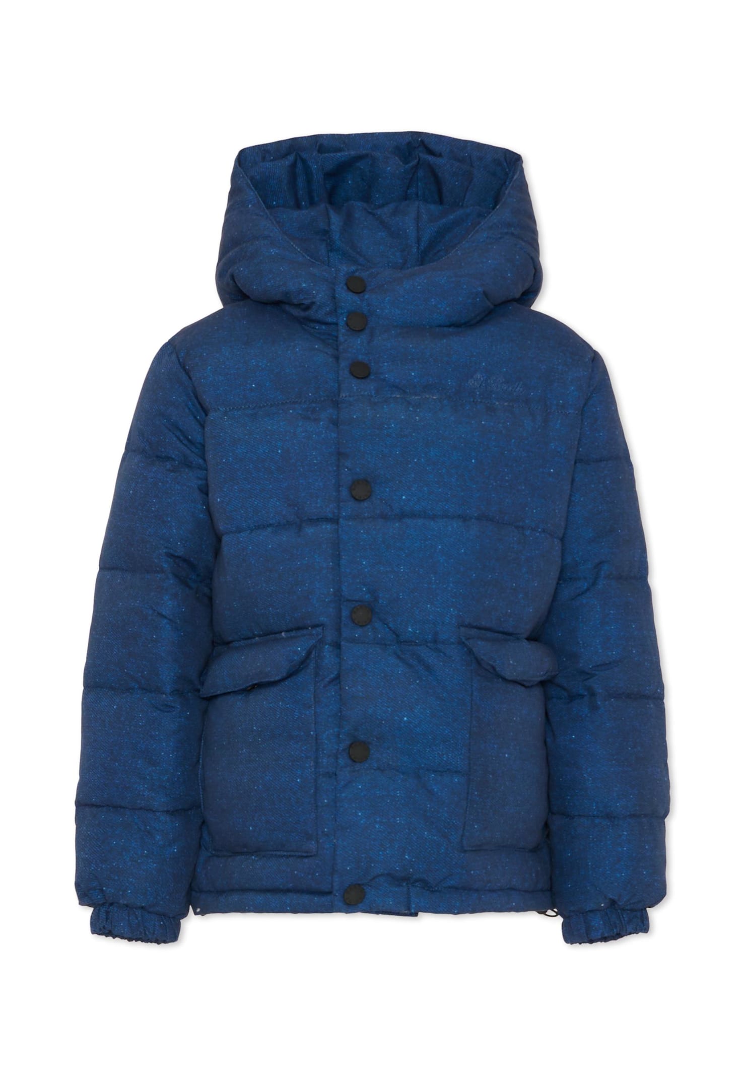 Mc2 Saint Barth Blue Down Jacket For Boy With Snoopy In Blue