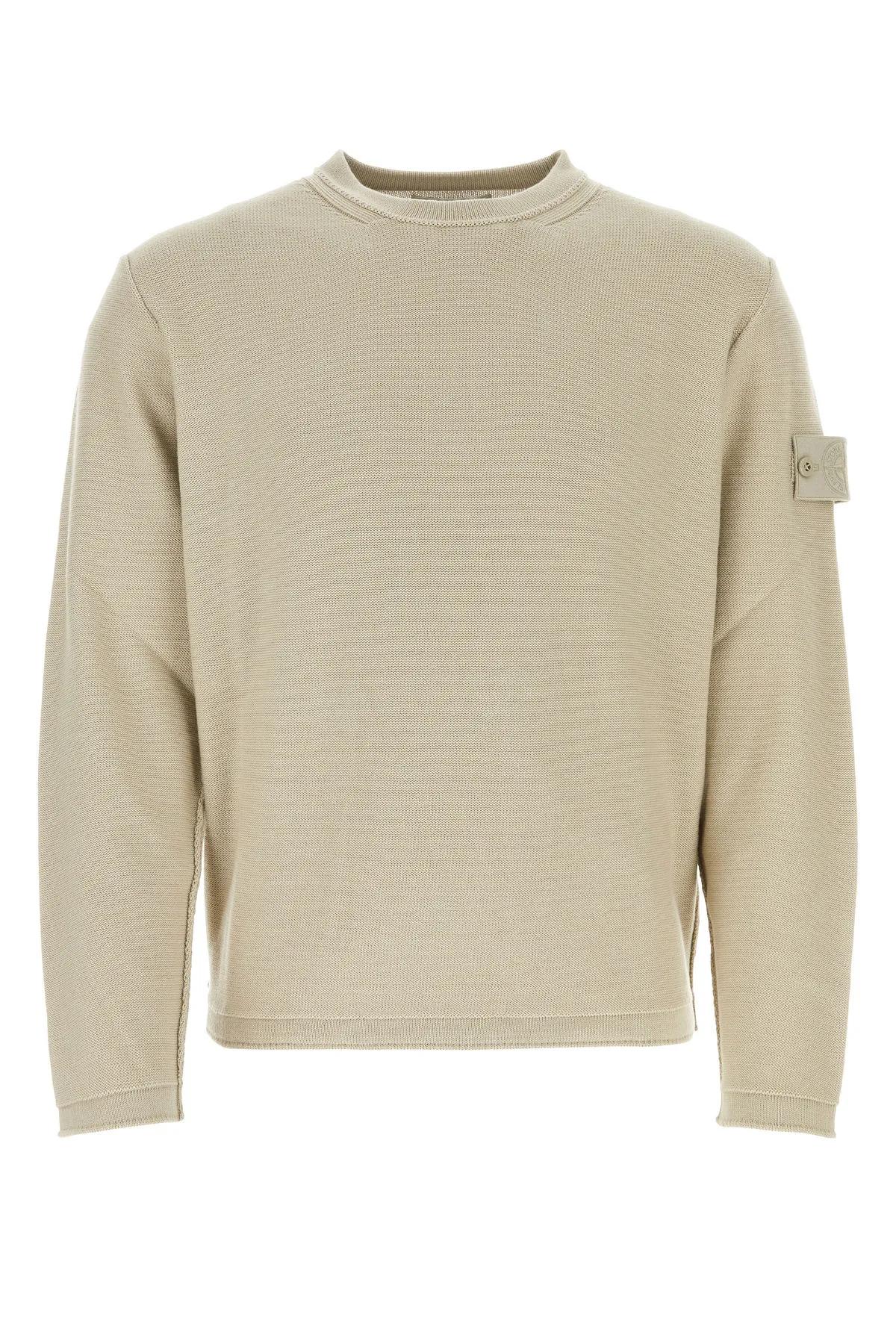 Shop Stone Island Sand Cotton Blend Sweater In Neutrals