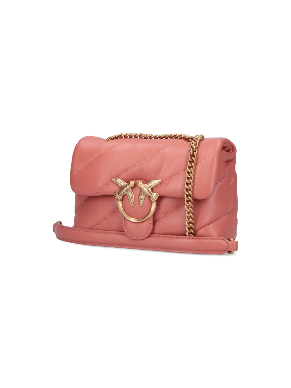 Pinko Mini Handbag With Quilted Nappa And Gold-tone Details In Pink