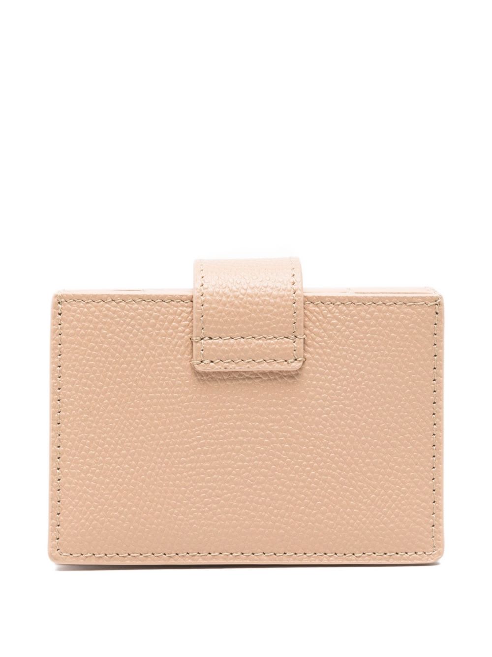 Valentino Vlogo Signature Leather Card Case In White