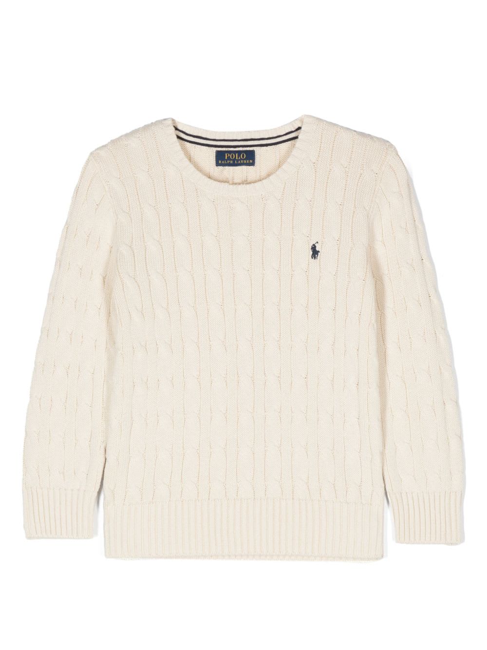 Polo Ralph Lauren Cable-knit Cotton Sweater With Logo In Yellow