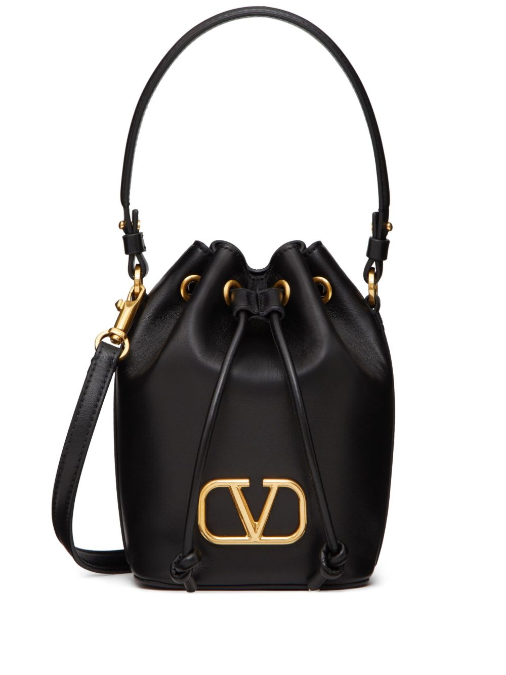 Valentino Garavani Vlogo Mini Bucket Bag In Black
