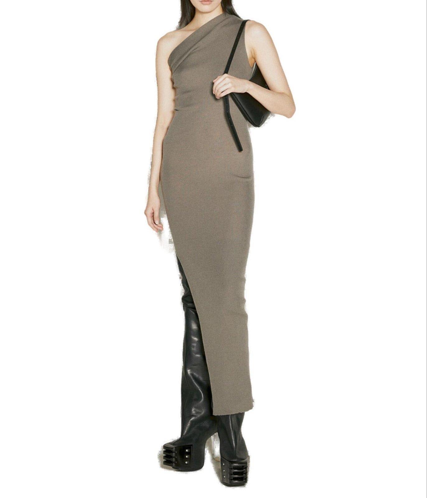 Shop Rick Owens Athena One- Shoulder Maxi Dress In Dust