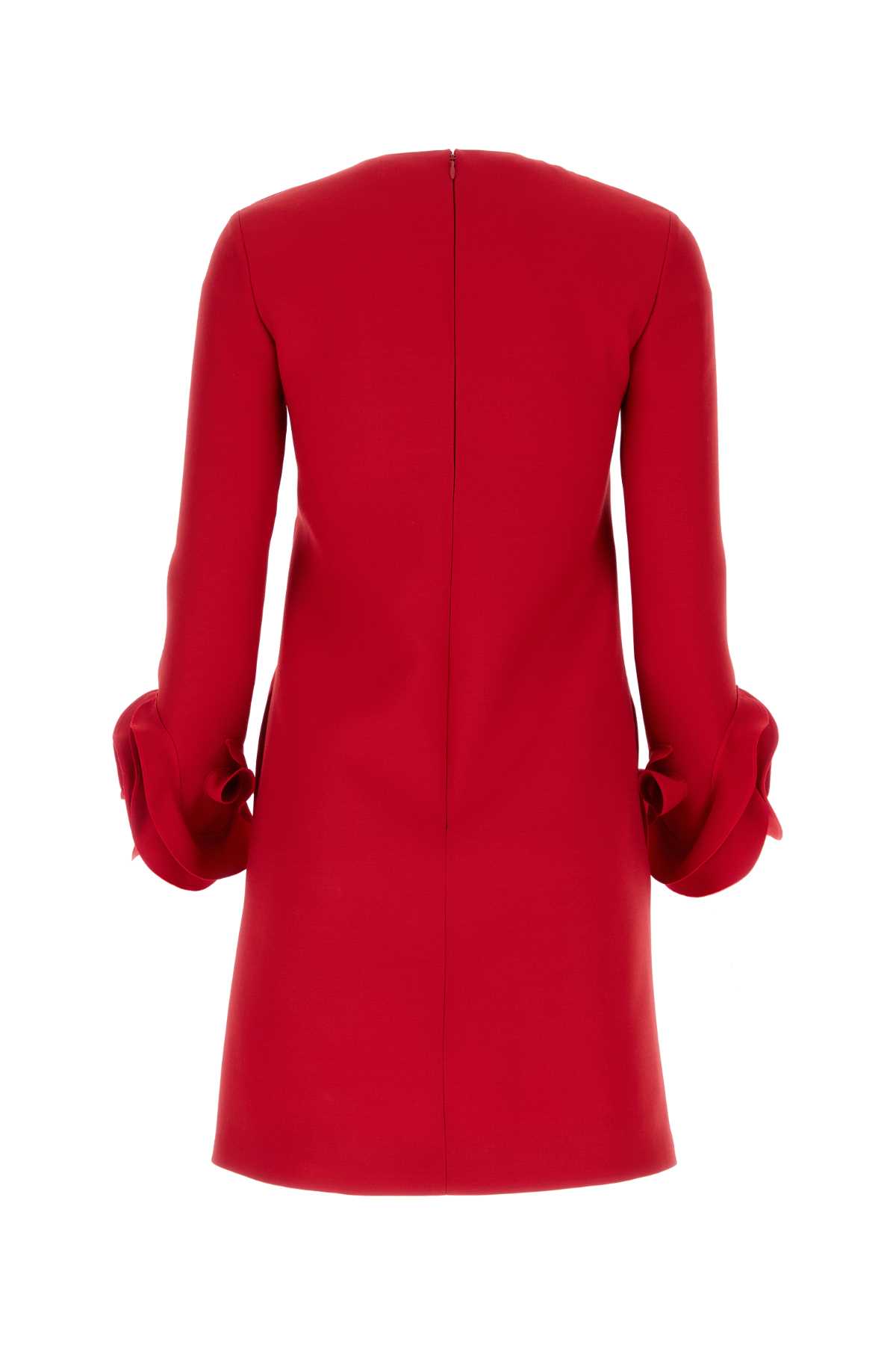 Shop Valentino Red Wool Blend Dress In Rosso