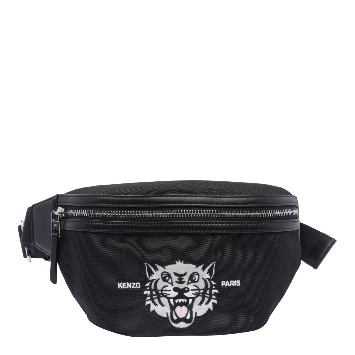 Kenzo Black Belt Bags With Iconic Grey Tiger
