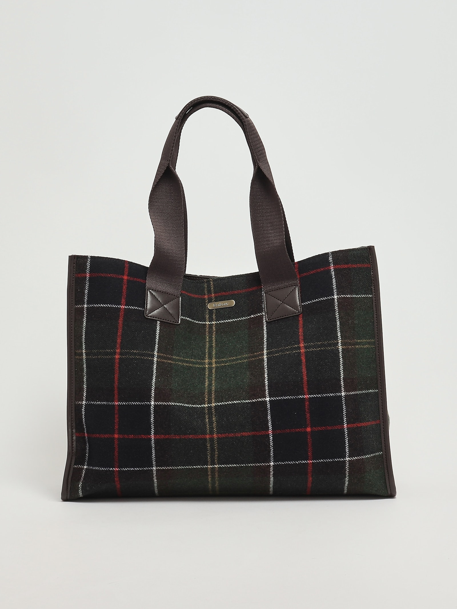 Barbour Turnberry Tartan In Misto Lana E Finiture In Ecopelle Tote In Multi