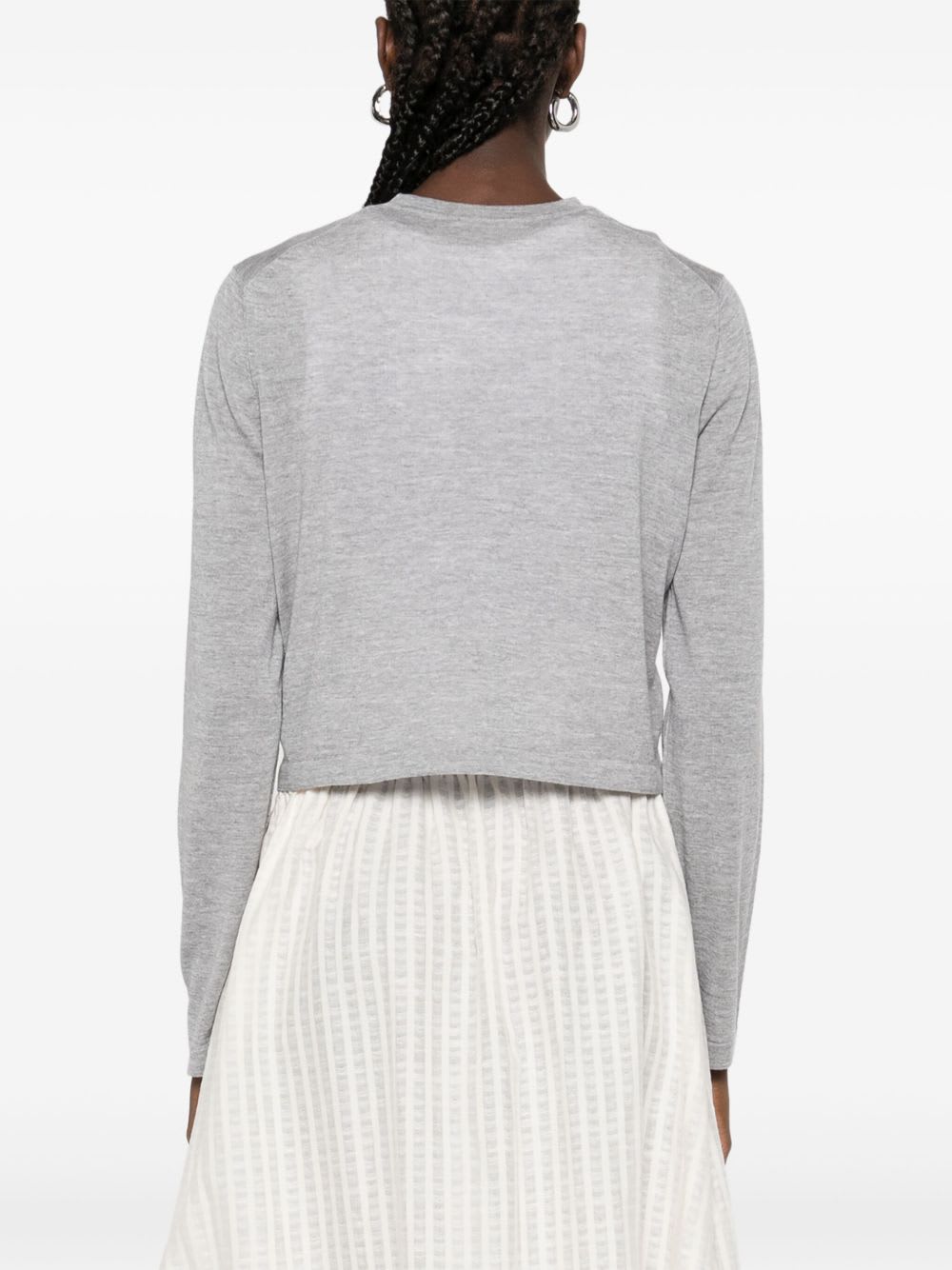 Khaite Button-front Wool-blend Cardigan In Gray