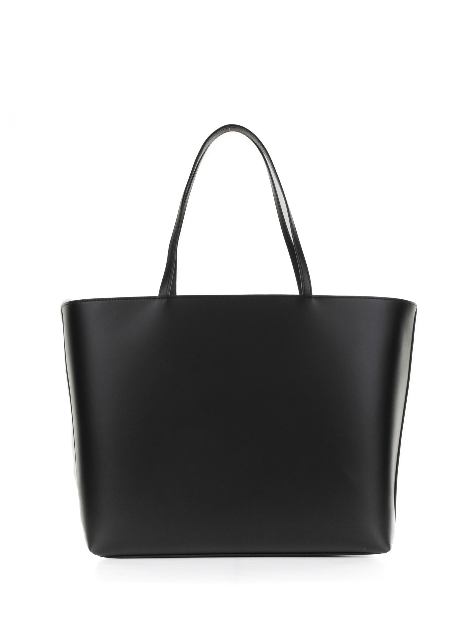 Shop Dolce & Gabbana Medium Black Leather Shopping Bag