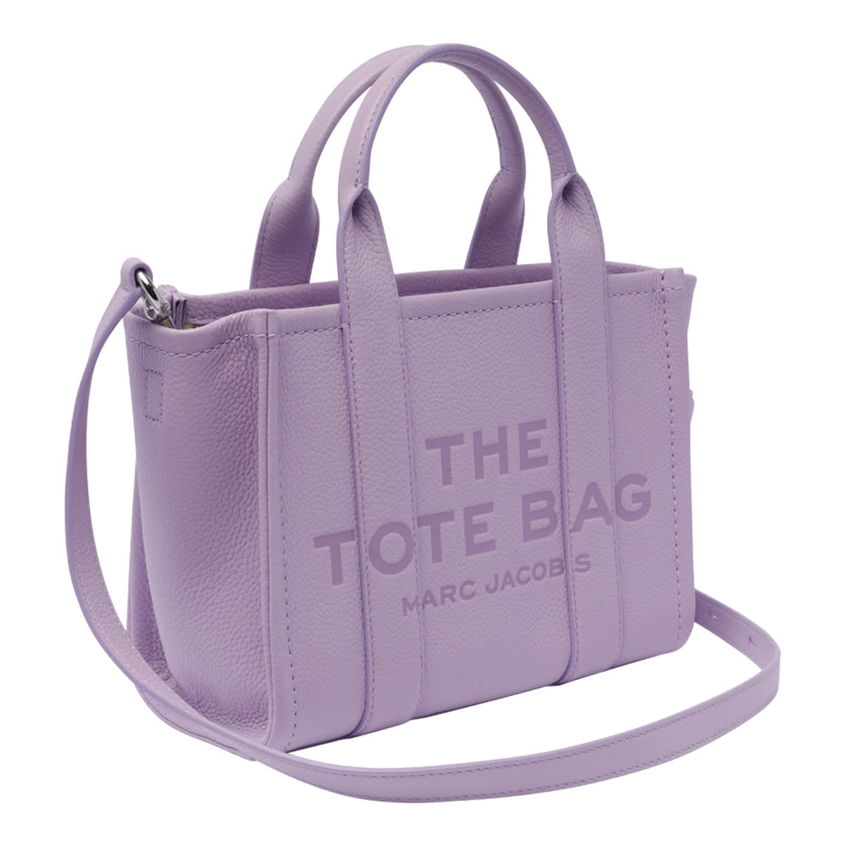 Shop Marc Jacobs The Leather Small Tote Bag In Purple