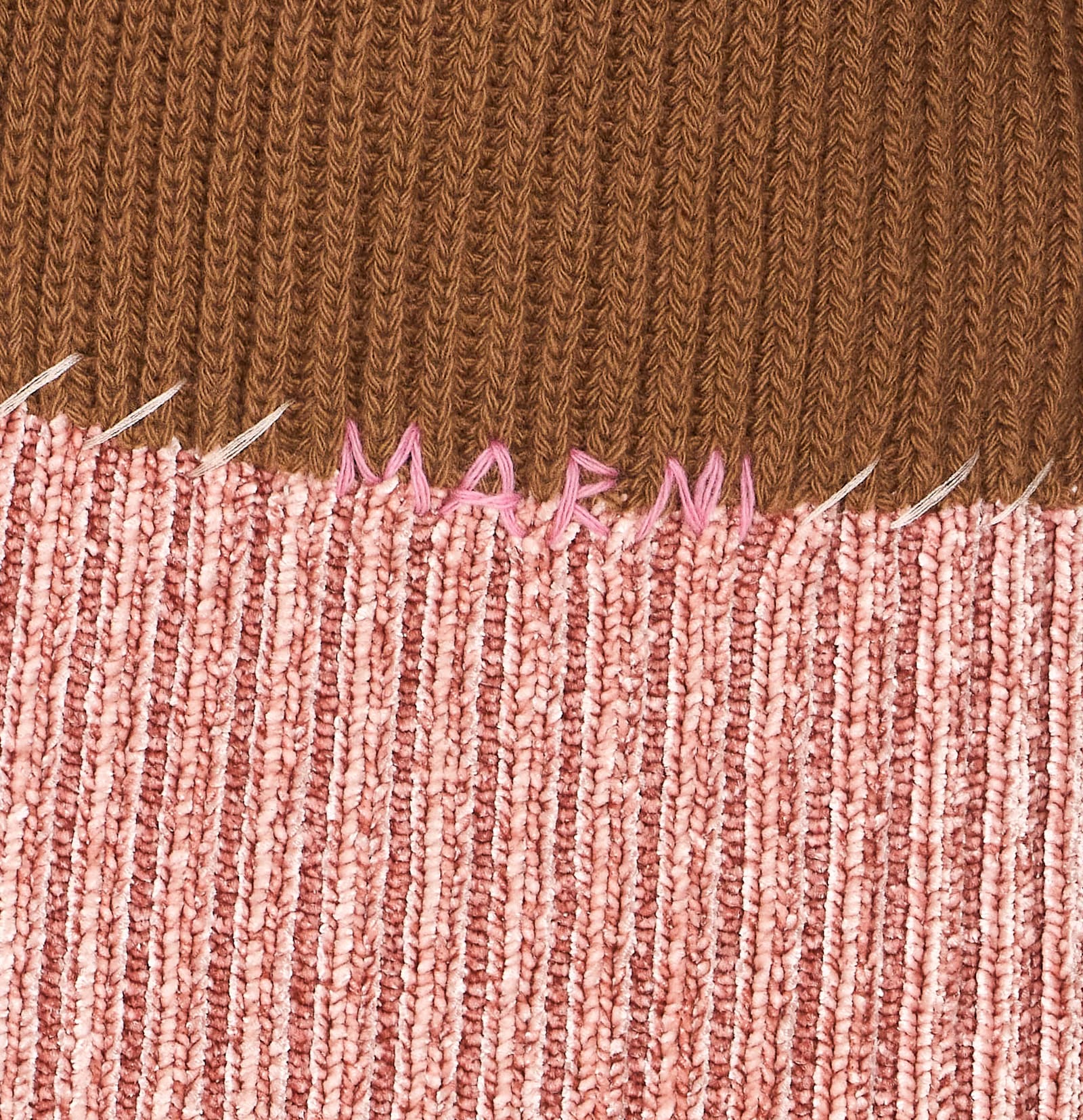 Marni Long Sleeve Merino Wool V-neck Cardigan In Brown