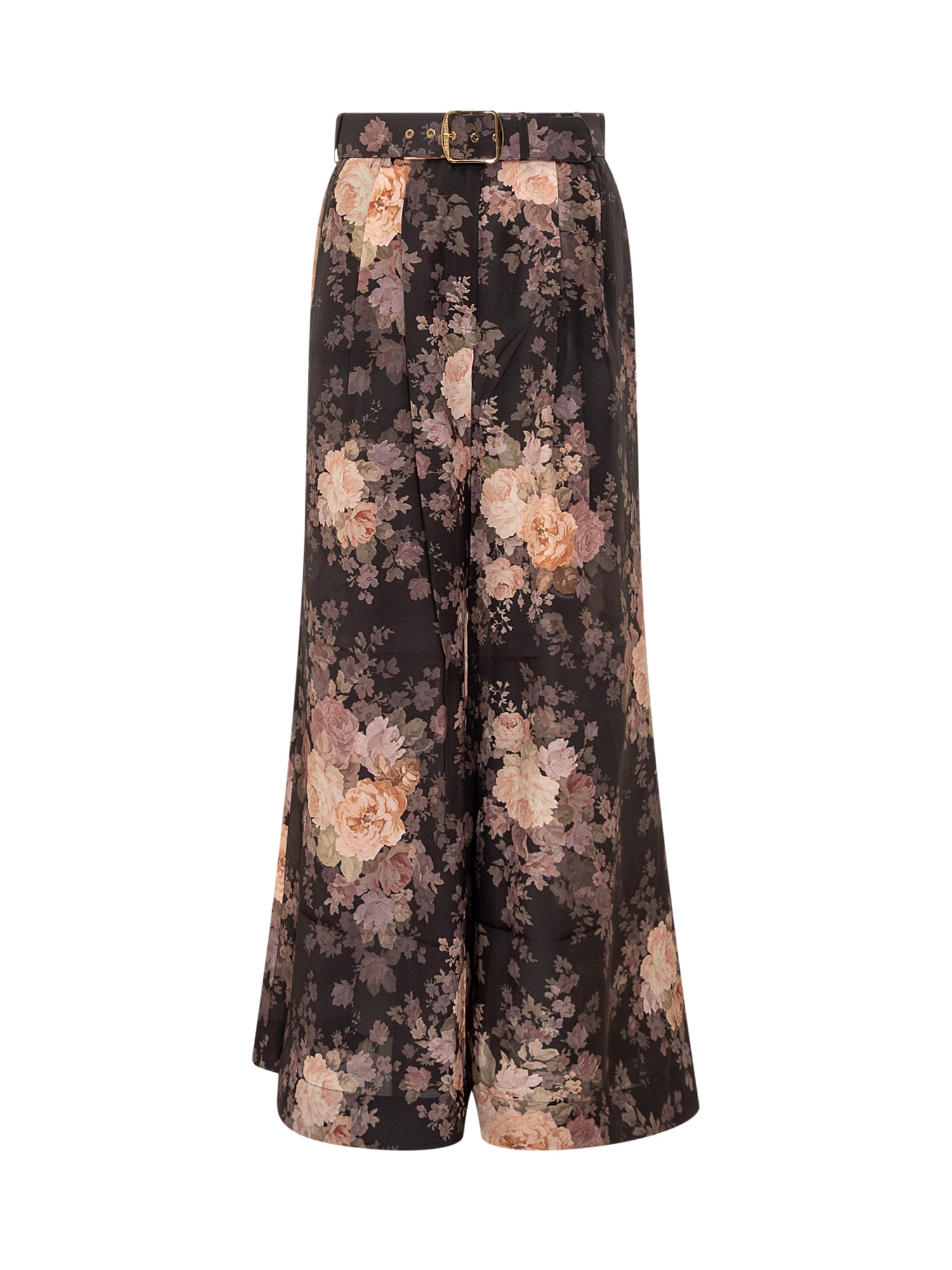 Shop Zimmermann Pant In Black Rococo Floral