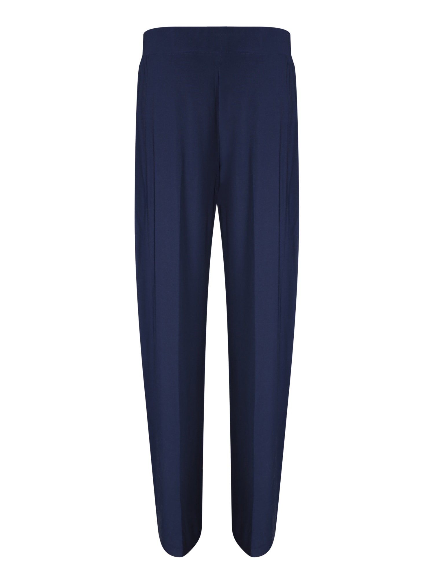 Shop Norma Kamali Blue Low Rise Pleated Trousers