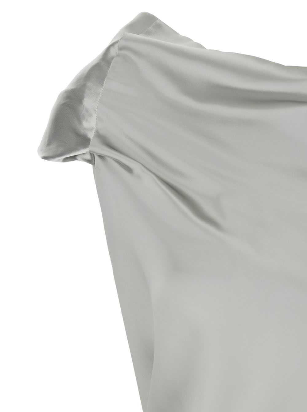 Alberta Ferretti Abito Raso Lucido In Gray