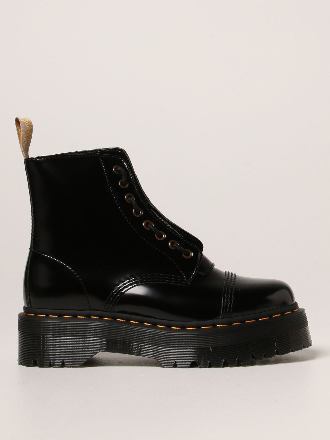 Dr. Martens Flat Booties Vegan Sinclair Dr. Martens Boots In Patent Leather